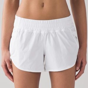 Lululemon White Tracker Short IV 4” Size 8